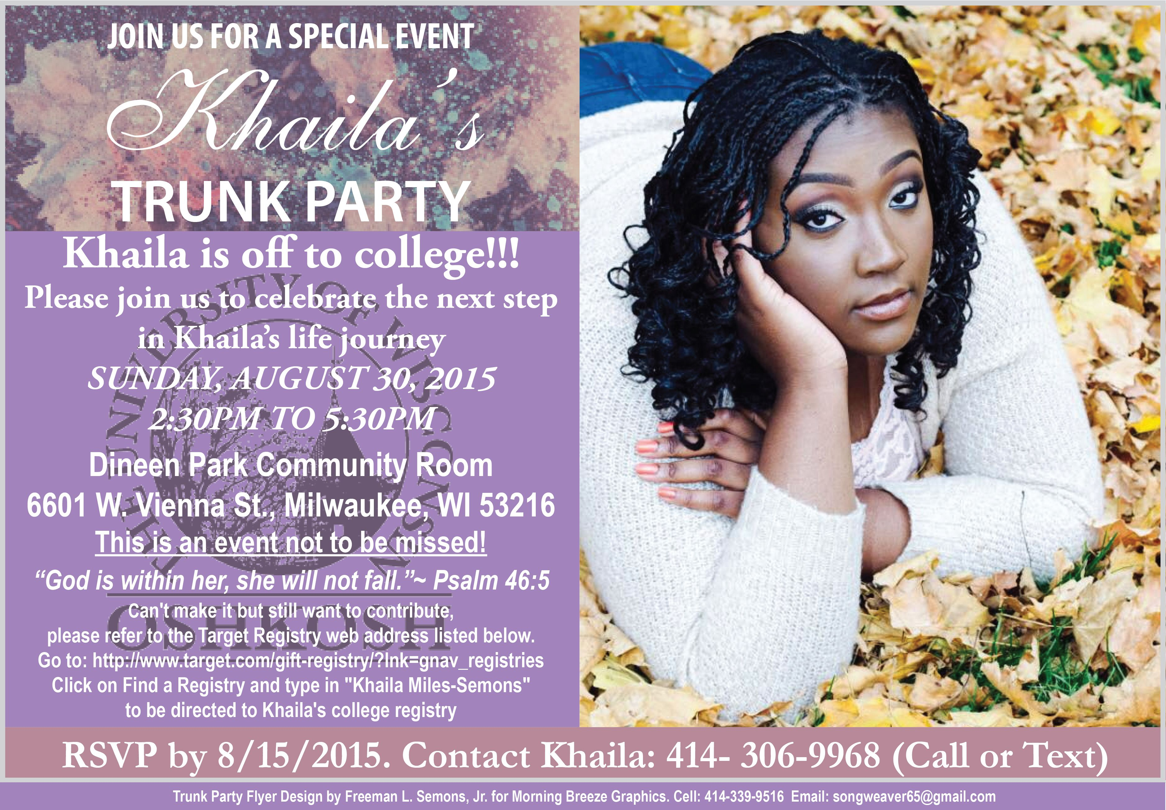 A College Trunk Party Invitation Design For My Daughter College with size 3752 X 2605