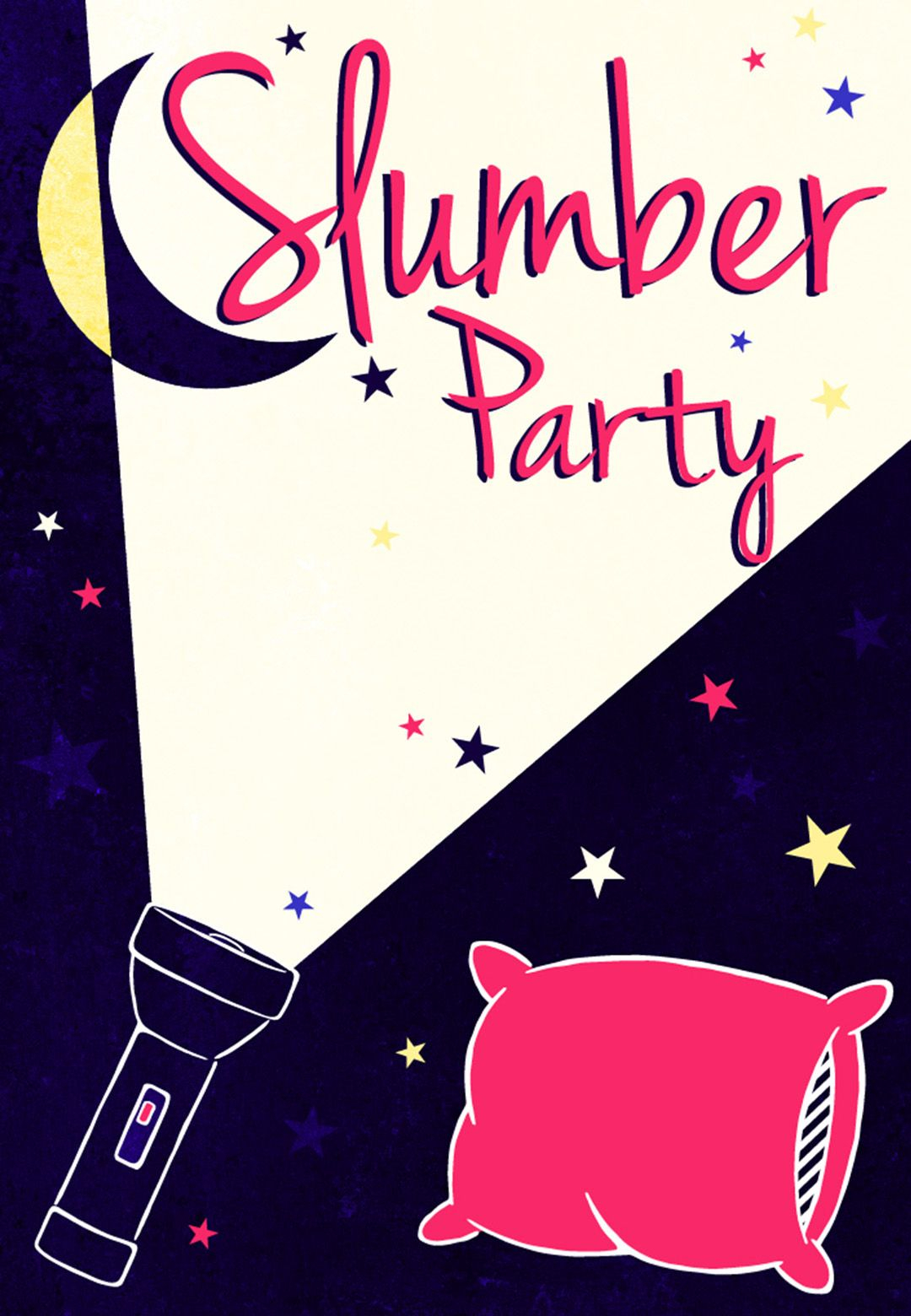 A Flash Light Free Printable Sleepover Party Invitation Template inside measurements 1080 X 1560