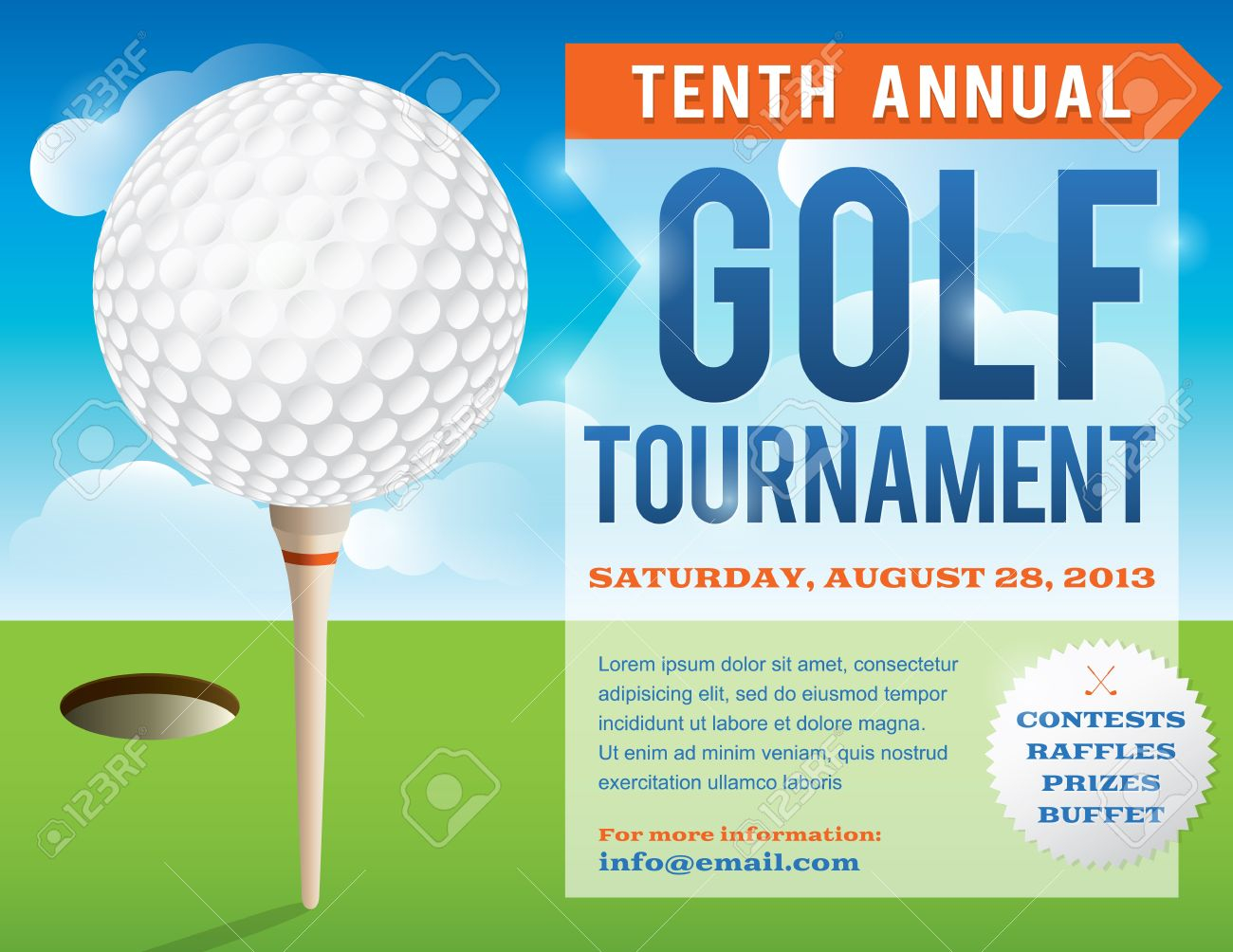 A Nice Design For A Golf Tournament Invitation Royalty Free within sizing 1300 X 1004