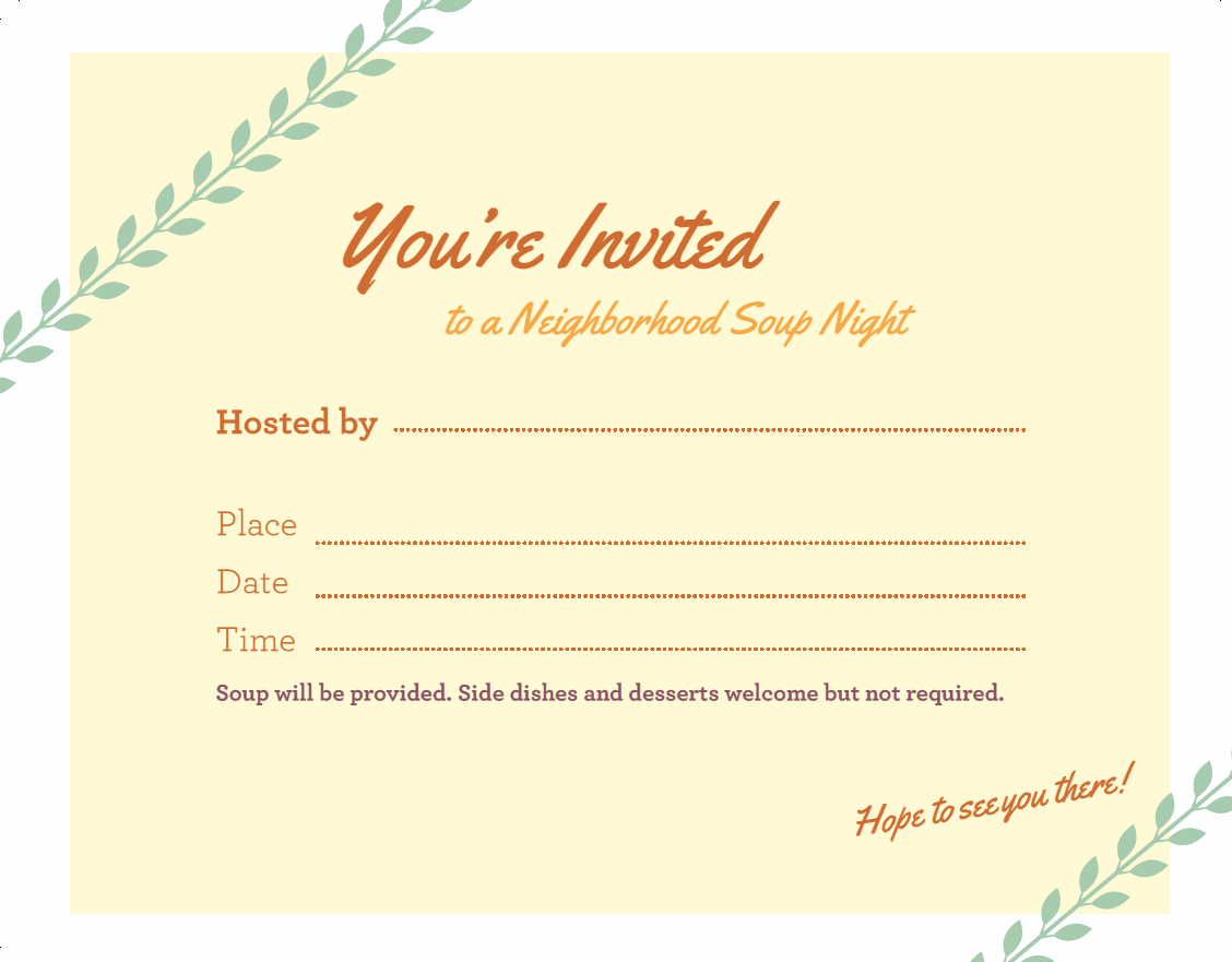 A Soup Night Invitation Template Soup Night Soup Christmas Soup intended for dimensions 1128 X 881