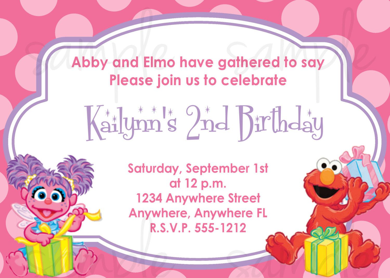 Ab Cadab And Elmo Birthday Invitation Lovelifeinvites 2nd within dimensions 1500 X 1071