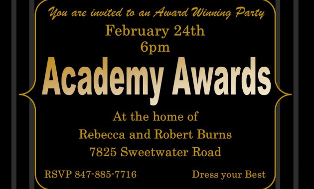 Academy Awards Party Invitations And Oscar Invitations New in size 1050 X 750