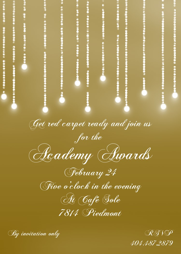 Academy Awards Party Invitations And Oscar Invitations New intended for dimensions 750 X 1050