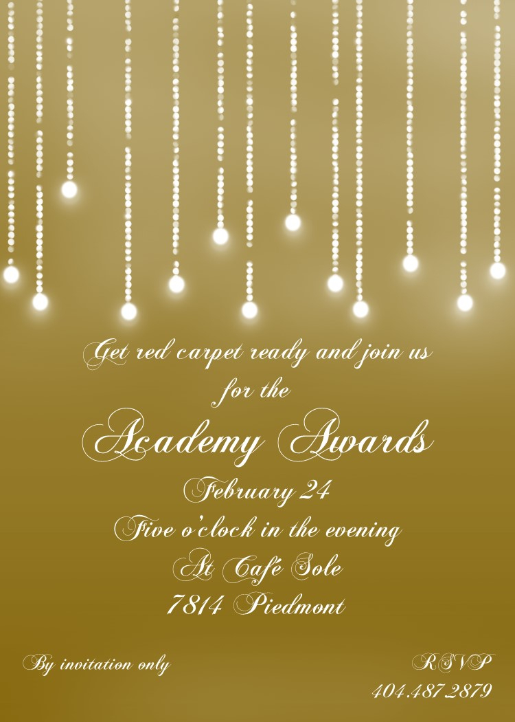 Academy Awards Party Invitations And Oscar Invitations New within proportions 750 X 1050