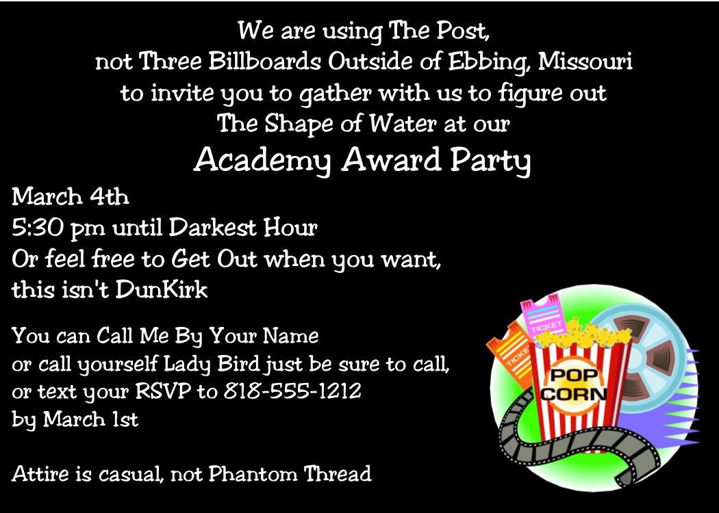 Academy Awards Party Invitations Oscar Awards Party Invitations in dimensions 1050 X 750