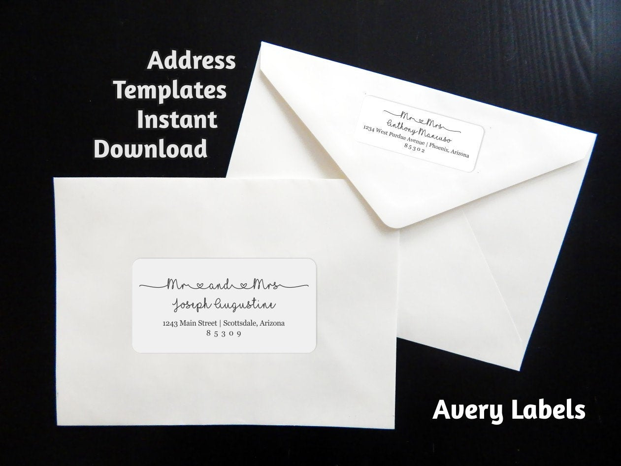 Address Template For Envelope Labels Avery 2 X 4 1 X 2 58 throughout sizing 1261 X 946