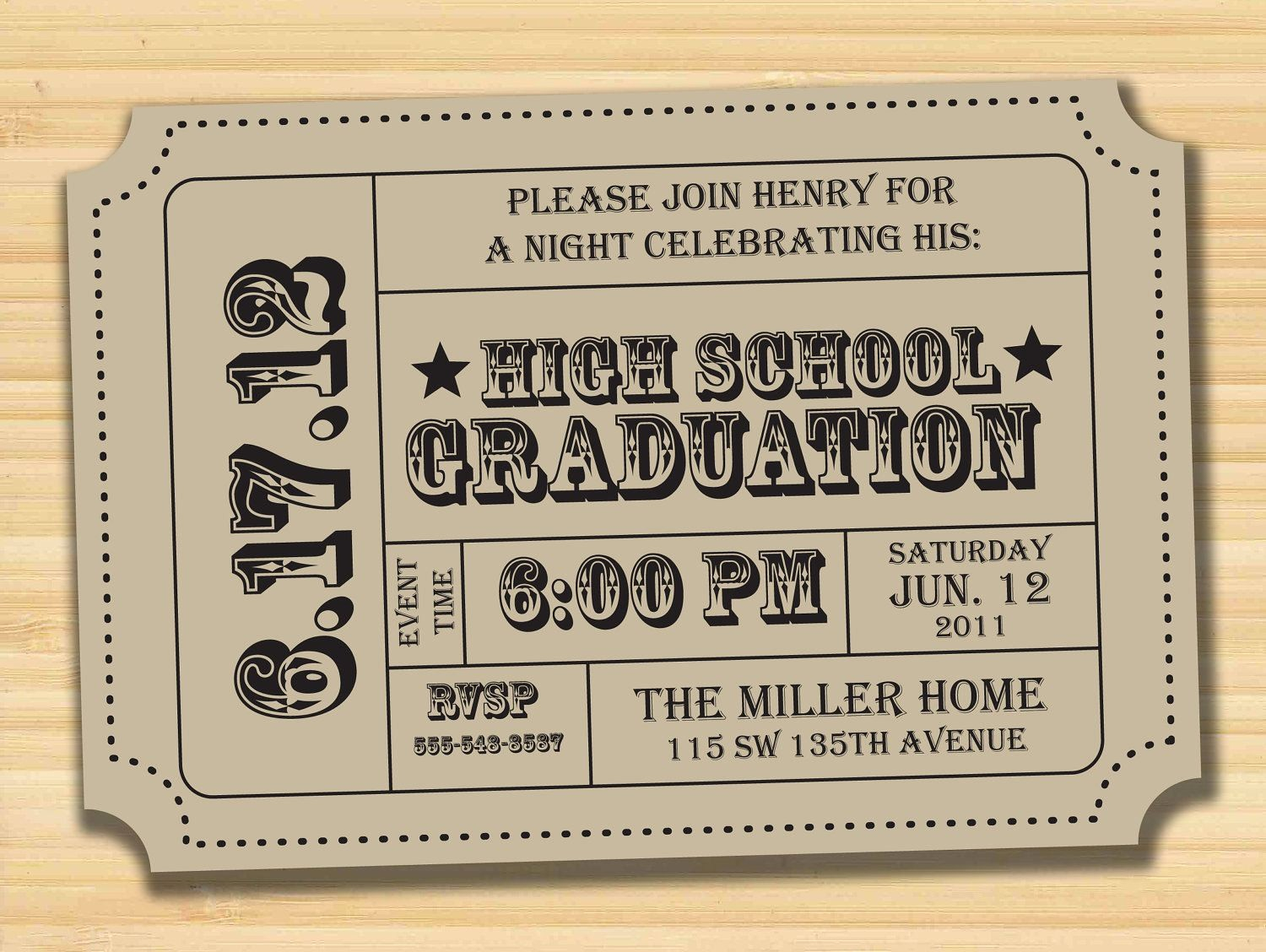 Admission Ticket Invitation Template Free Unique Graduation Party with dimensions 1500 X 1128