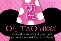 Adorable Minnie Mouse 2nd Birthday Invitation Template Second throughout dimensions 728 X 1092