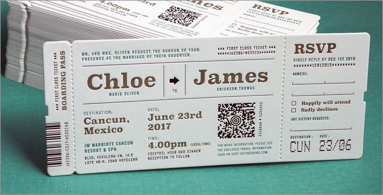 Airline Ticket Invitation Template Free Download Wonderfully for size 1280 X 652