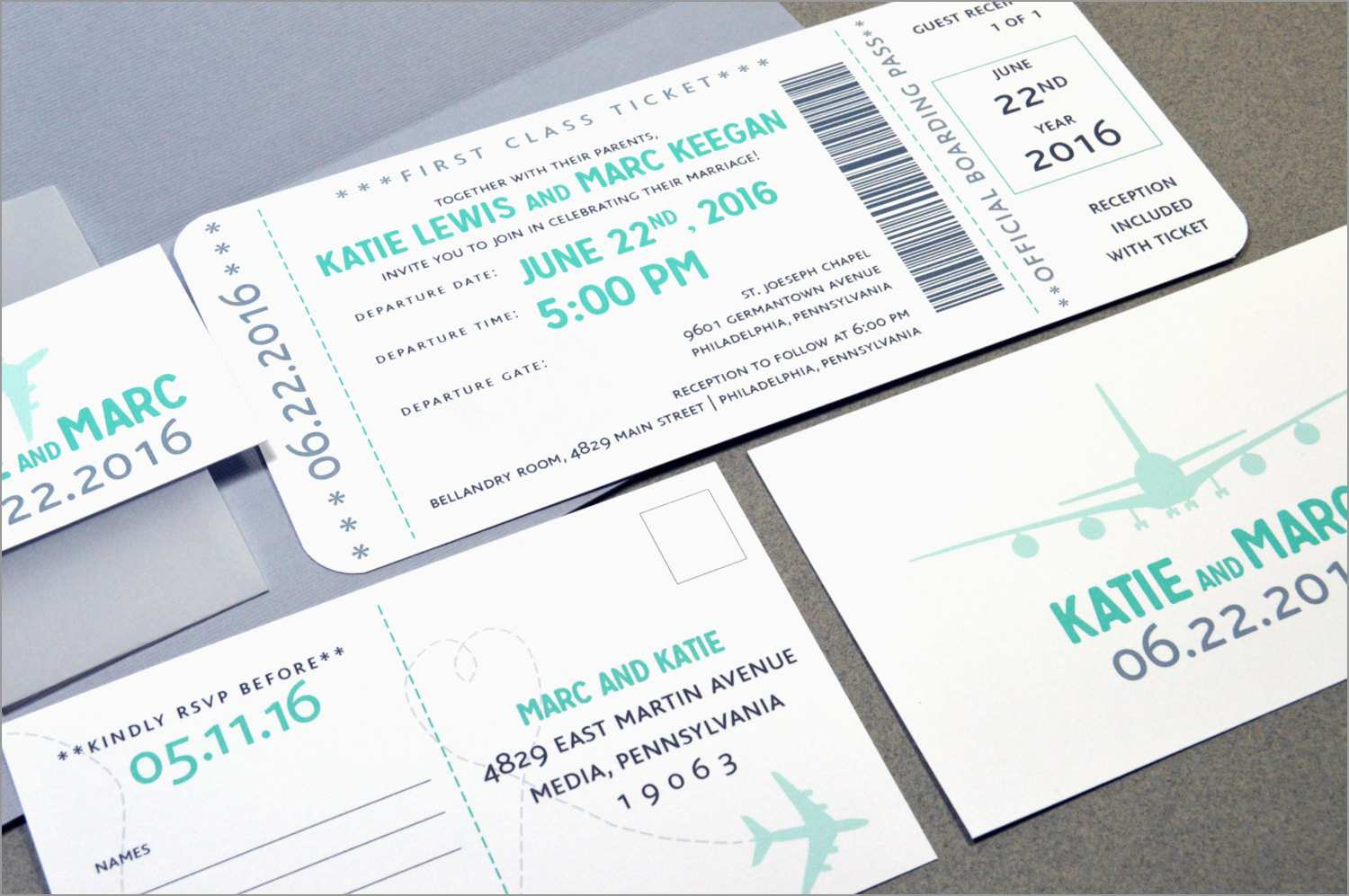 Airline Ticket Wedding Invitation Template Free Invitation within sizing 1500 X 997