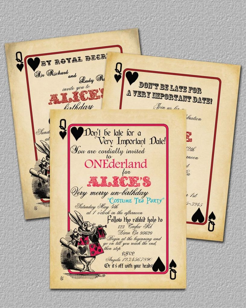 Alice In Wonderland Birthday Party Invitations Free Maras Tea for measurements 816 X 1020