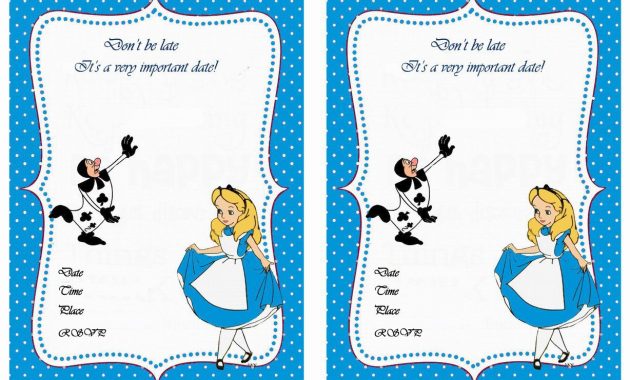 Alice In Wonderland Free Printable Birthday Party Invitations in measurements 1228 X 868