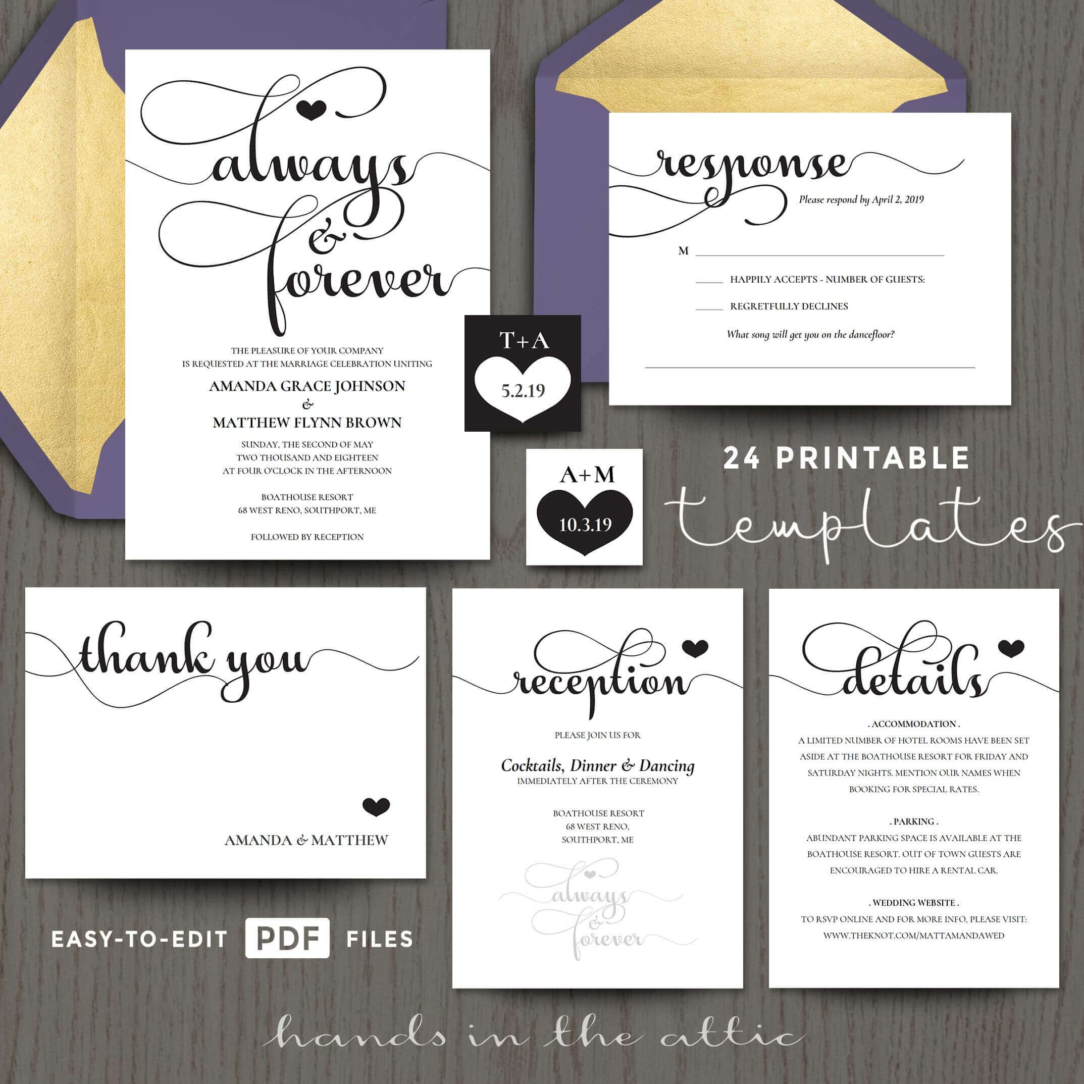 Always And Forever Wedding Invitation Templates pertaining to sizing 2147 X 2147