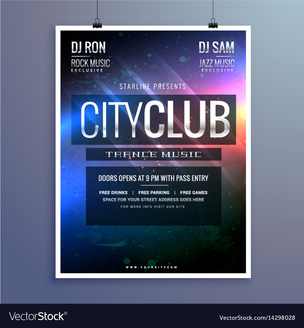 Amazing Club Music Party Flyer Invitation Template with size 1000 X 1080