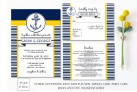 Anchor Navy And Yellow Nautical Wedding Invitation Template throughout size 1158 X 772