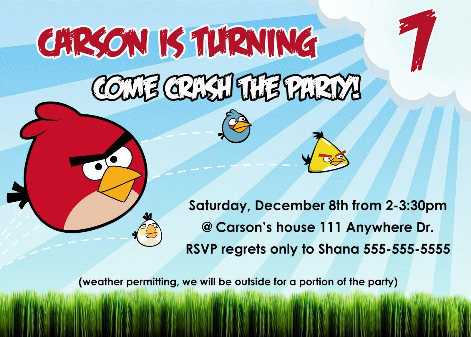 Angry Birds Birthday Invitation Template Free City Point inside sizing 1600 X 1143