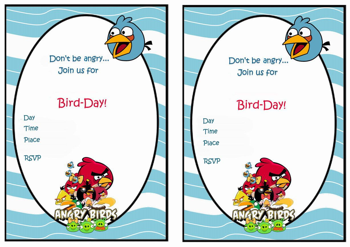 Angry Birds Free Printable Birthday Party Invitations Birthday regarding sizing 1228 X 868