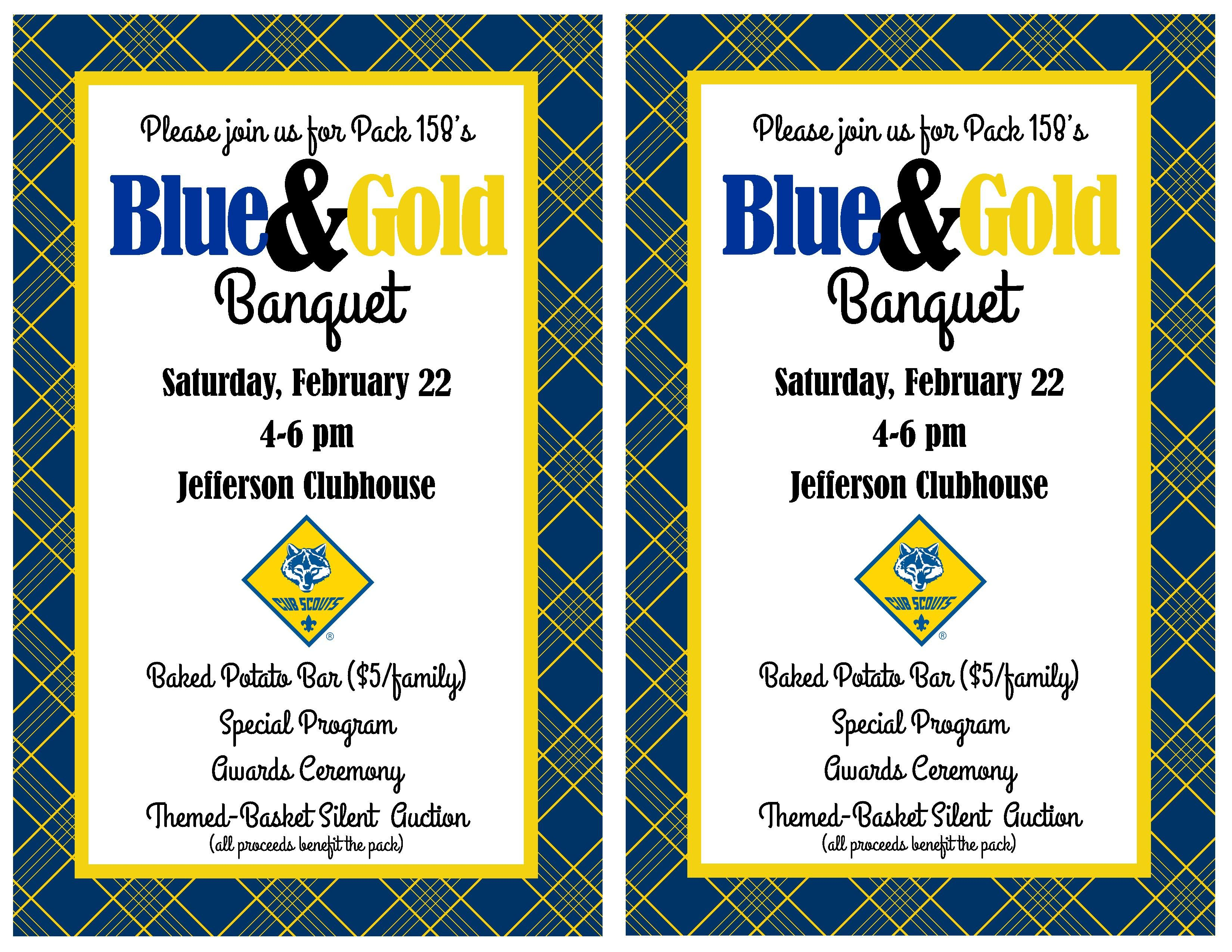 Another Idea For A Cute Blue Gold Banquet Invitation Cub Scout in size 3300 X 2550