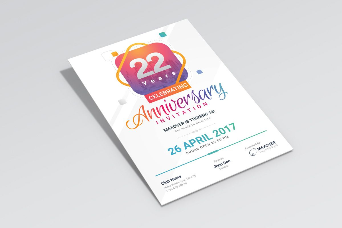 Ares Elegant Anniversary Invitation Template Cards Invites in dimensions 1200 X 800