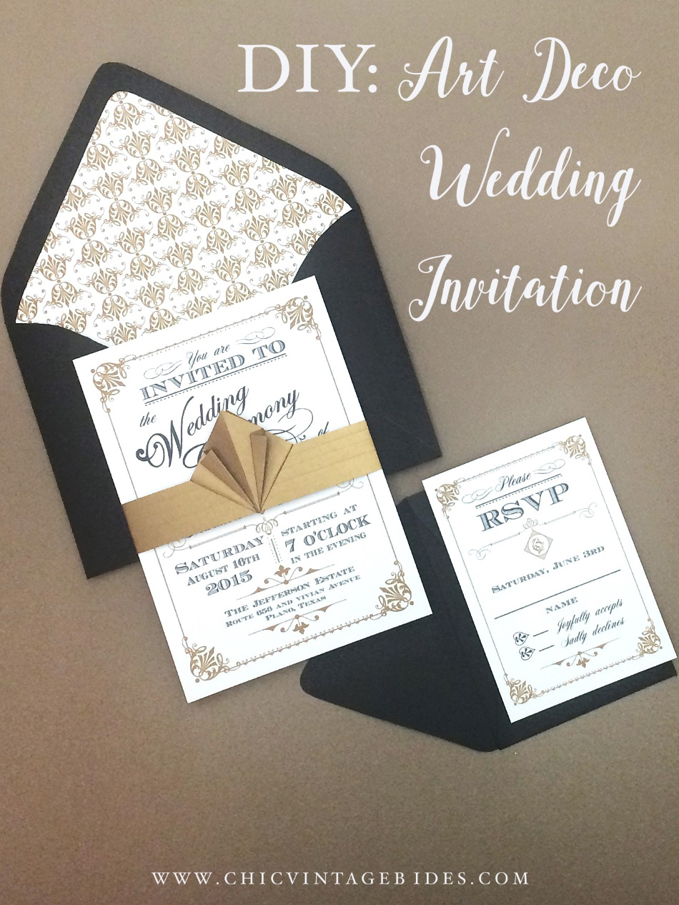 Art Deco Wedding Invitation Diy With Download Print Chic Vintage throughout proportions 950 X 1266