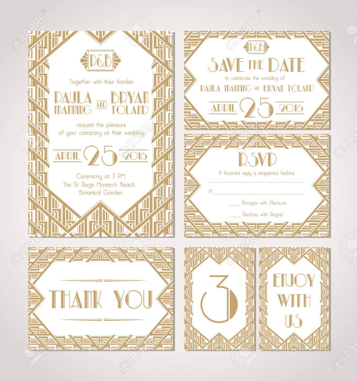 Art Deco Wedding Invitation Template Save The Date Royalty Free in proportions 1220 X 1300