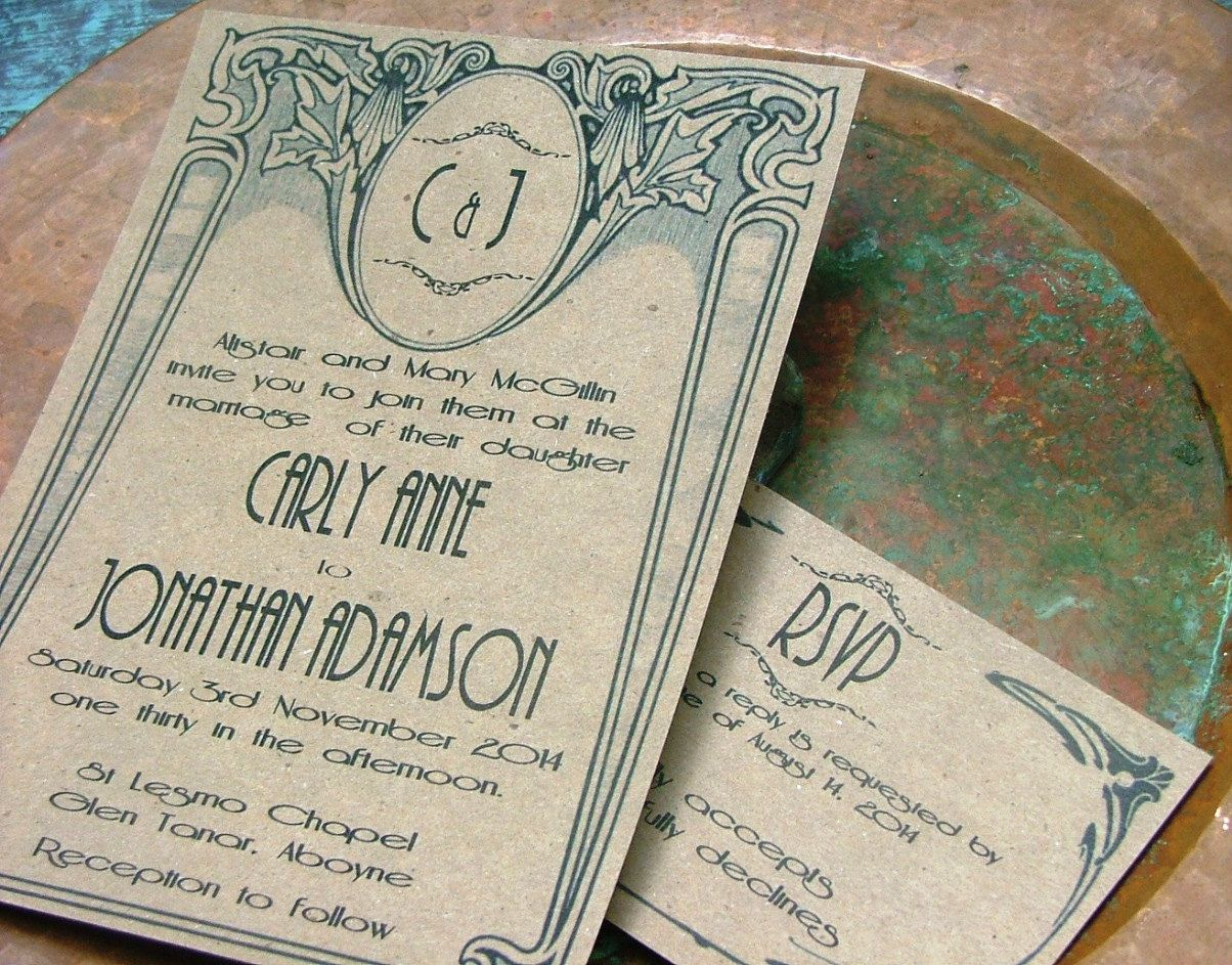 Art Deco Wedding Invitations Vintage Wedding Invitations Wedding throughout proportions 1204 X 943