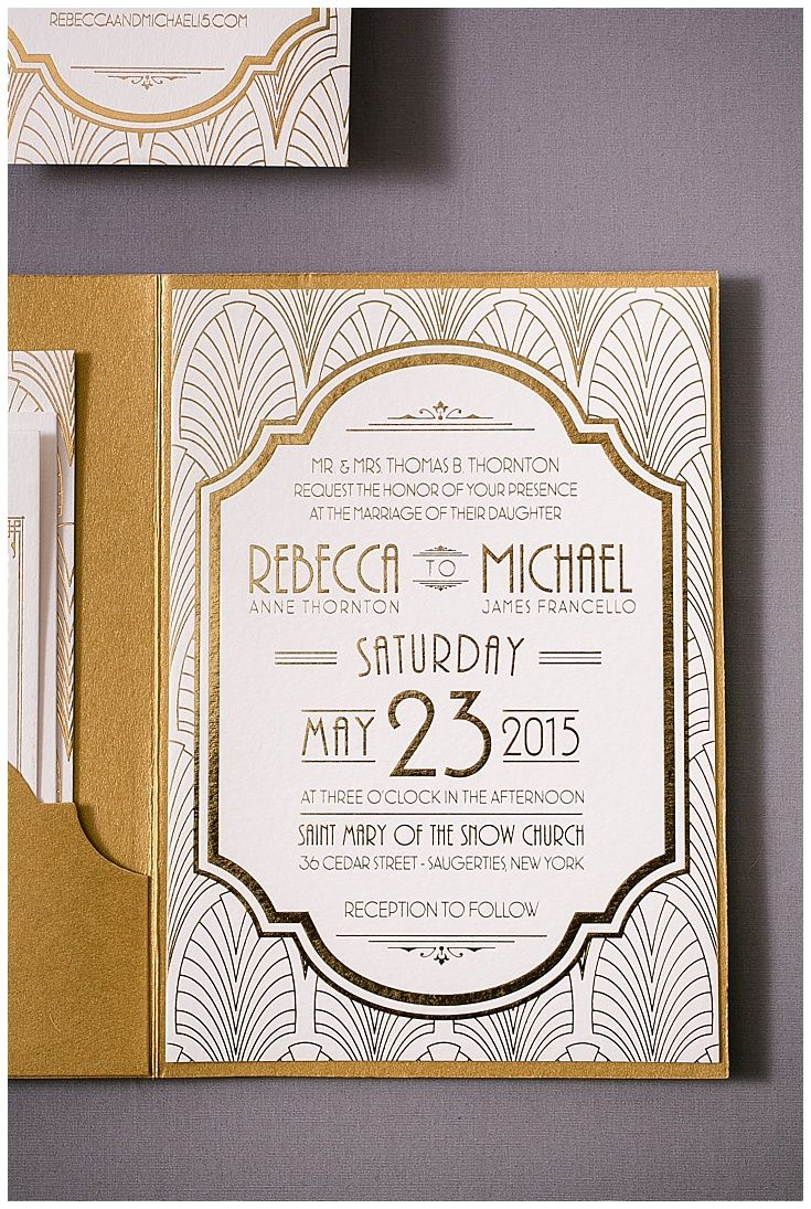 Art Deco Wedding Invitations Wedding Stuff Art Deco Invitations intended for size 735 X 1095