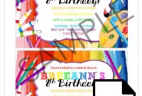Art Party Invitation Template Colorful Painting Drawing Etsy intended for size 794 X 1025