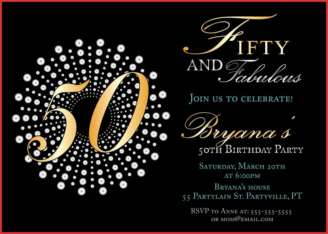 Awesome 50th Birthday Invitation Template Job Latter inside dimensions 1050 X 750
