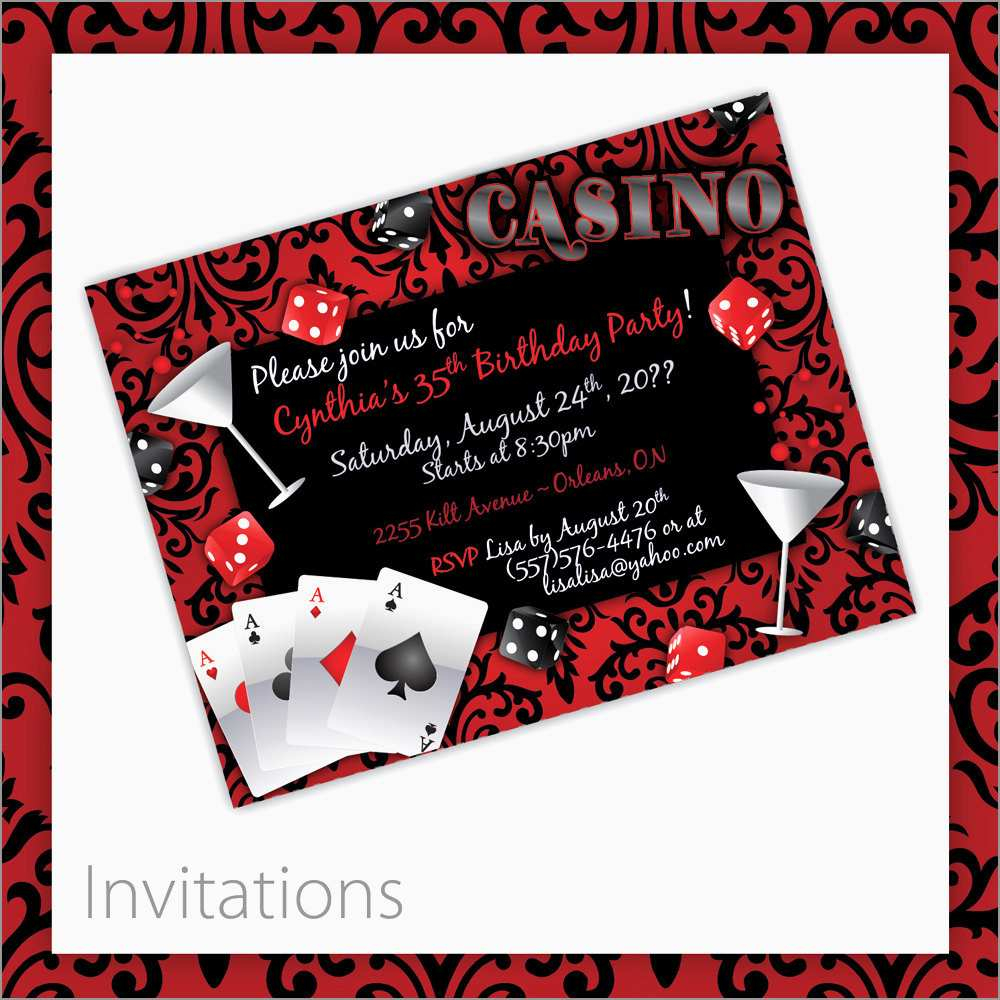 Free Printable Casino Theme Party Invitations Template Free