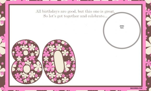 Awesome Free Printable 80 Birthday Invitations Templates Bagvania in proportions 1127 X 745