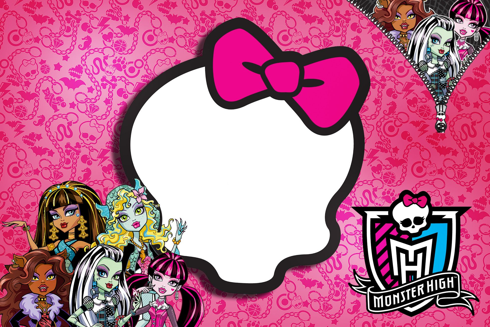 Awesome Free Printable Monster High Birthday Invitations Layout inside sizing 1964 X 1311