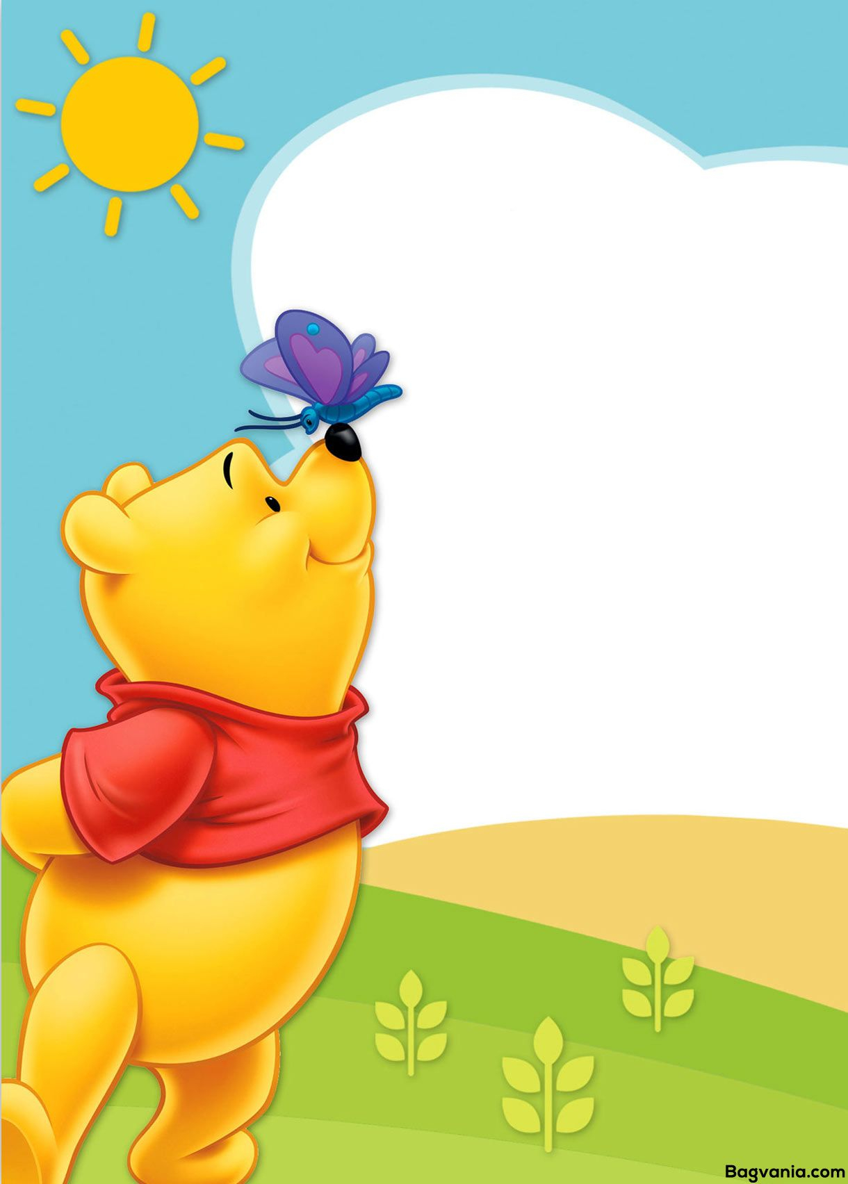 Awesome Free Printable Winnie The Pooh Birthday Invitation Wording pertaining to size 1220 X 1704