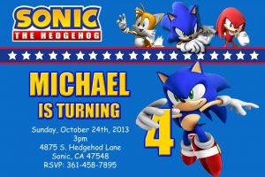 Awesome Free Template Sonic The Hedgehog Birthday Invitations inside dimensions 1280 X 853