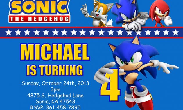 Awesome Free Template Sonic The Hedgehog Birthday Invitations inside dimensions 1280 X 853