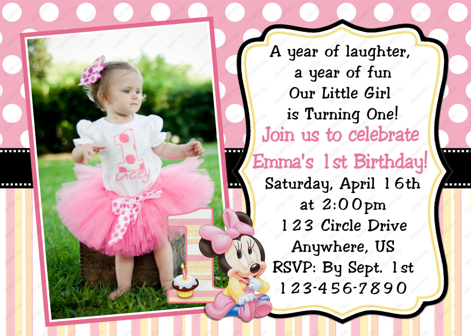 Ba 1st Birthday Invitation Birthday Invitation Examples with regard to sizing 1500 X 1071