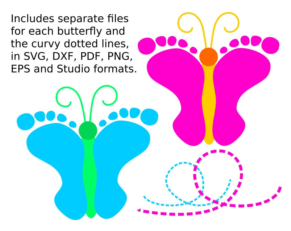 Ba Footprint Butterfly Svg File Printable Birthday Shower Invites within size 1000 X 794