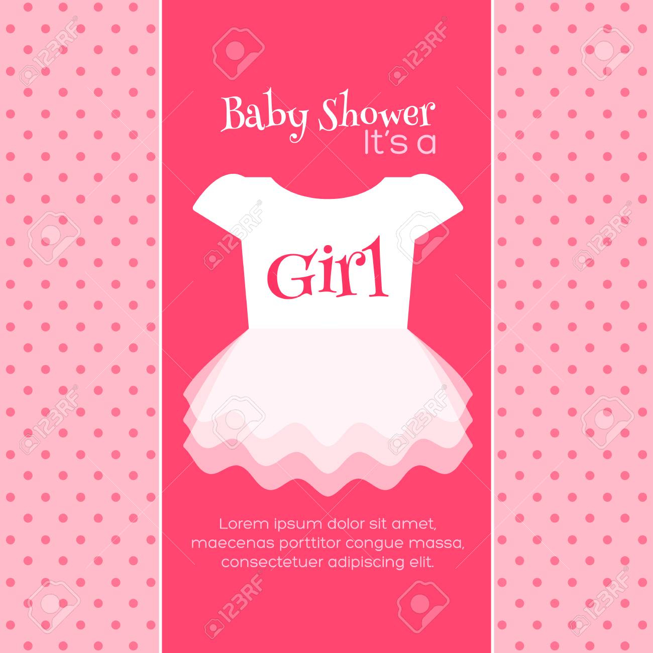 Ba Girl Shower Invitation Template Vector Design Royalty Free for proportions 1300 X 1300