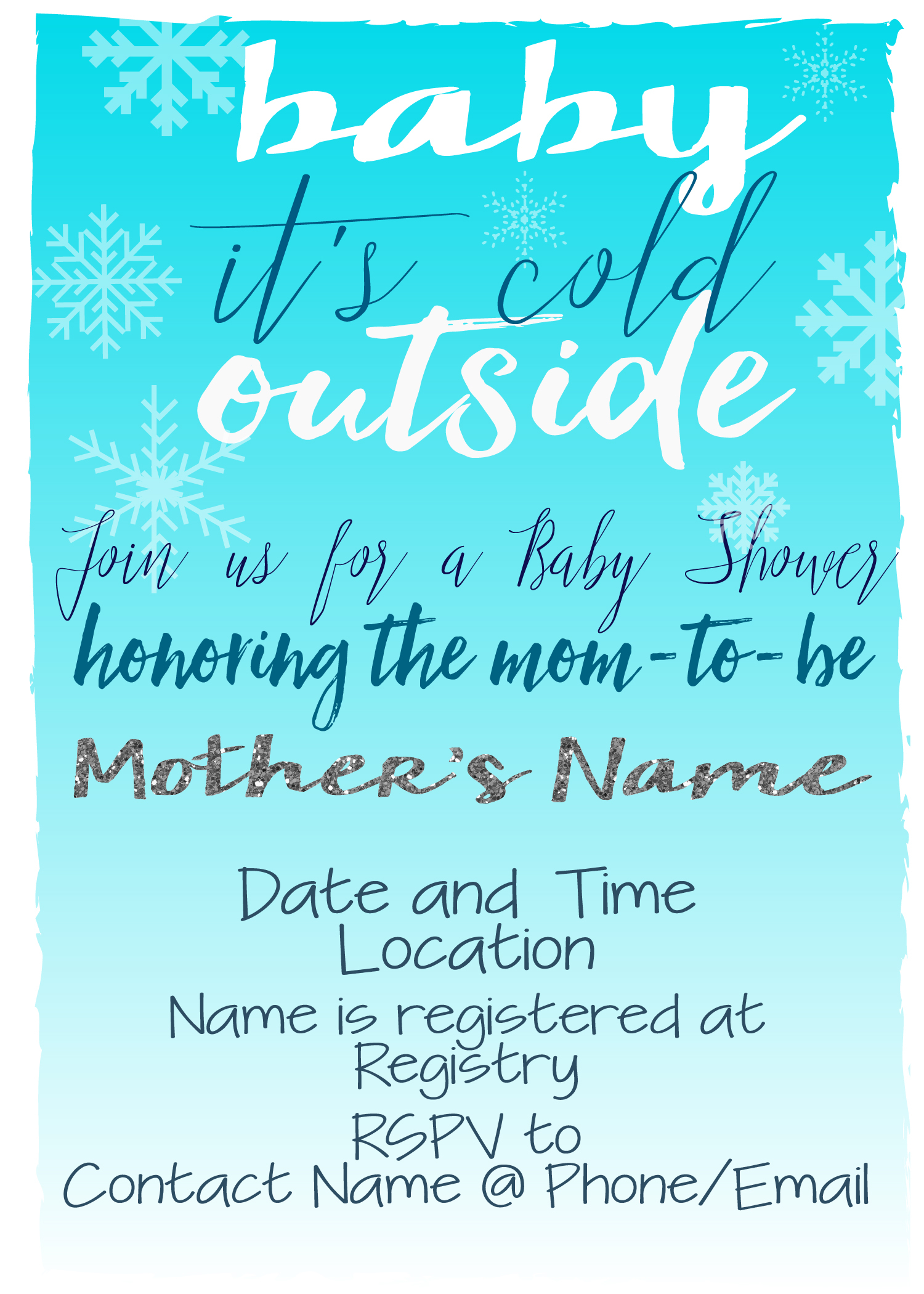 Ba Its Cold Outside Ba Shower Invitation L Paull Designs for dimensions 1500 X 2100