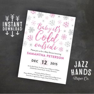 Ba Its Cold Outside Invitation Template Diy Printable Etsy for size 1500 X 1500