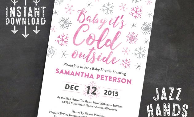 Ba Its Cold Outside Invitation Template Diy Printable Etsy for size 1500 X 1500