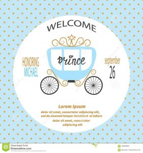 Ba Shower Boy Vector Invitation Card Design With Prince Carriage inside proportions 1300 X 1390