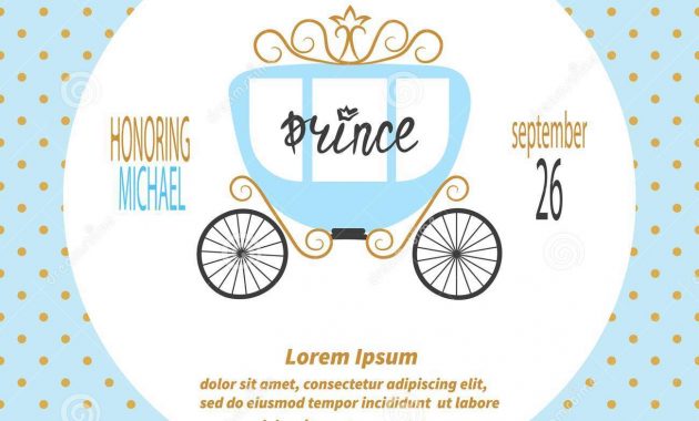 Ba Shower Boy Vector Invitation Card Design With Prince Carriage inside proportions 1300 X 1390