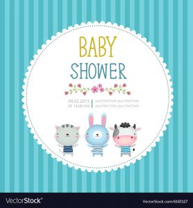 Ba Shower Invitation Card Template On Blue Vector Image pertaining to measurements 1000 X 1080