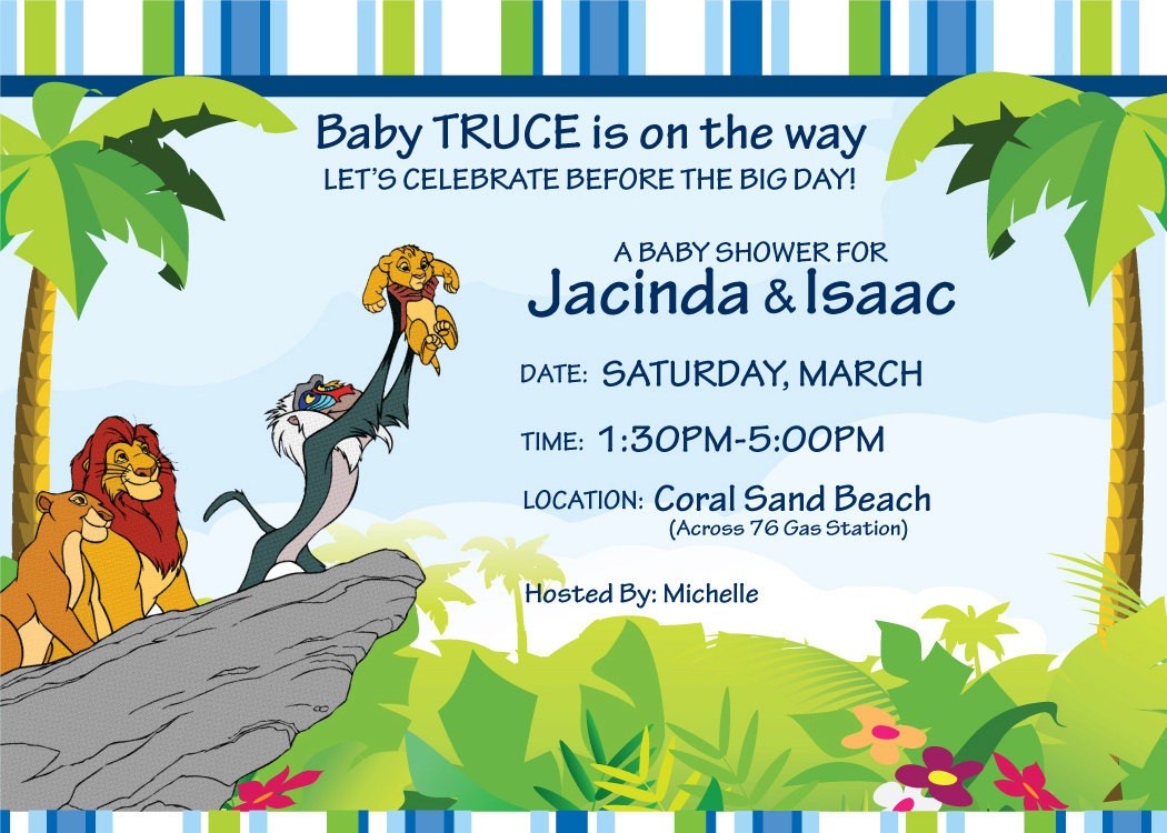 Ba Shower Invitation Free Lion King Ba Shower Invitations Templates in dimensions 1050 X 750