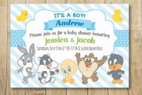 Ba Shower Invitation Looney Tunes Ba Shower Home Design Ideas regarding size 1024 X 813