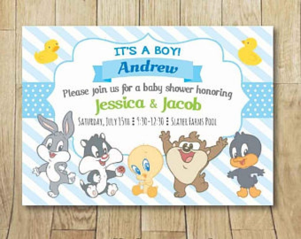 Ba Shower Invitation Looney Tunes Ba Shower Home Design Ideas regarding size 1024 X 813