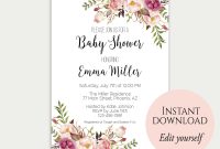 Ba Shower Invitation Template Ba Shower Invite Ba Shower Printable Floral Ba Shower Editable Pdf Diy Ba Shower Template C1 inside measurements 3000 X 2401