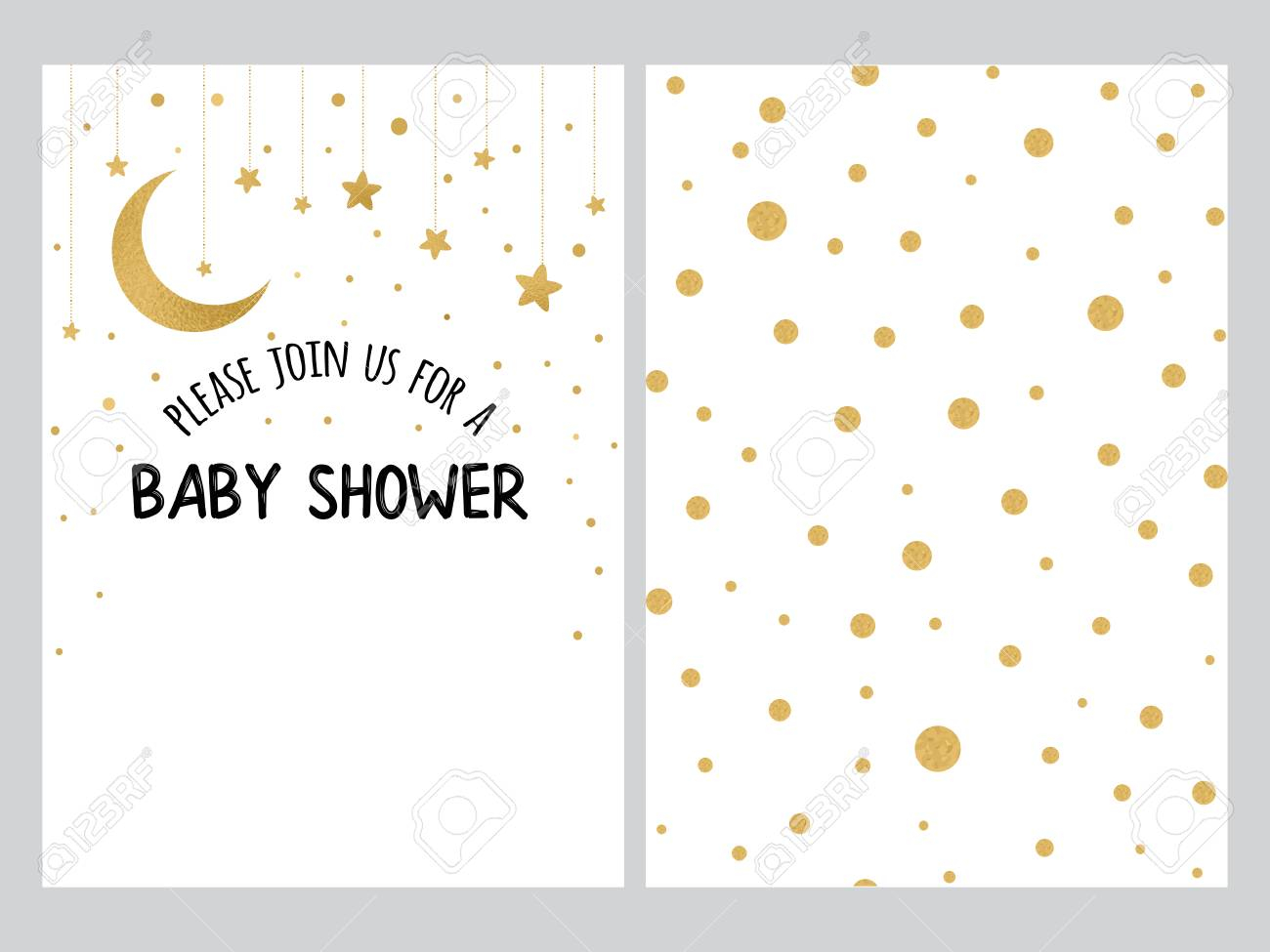 Ba Shower Invitation Template Background With Gold Polka Dot pertaining to dimensions 1300 X 975