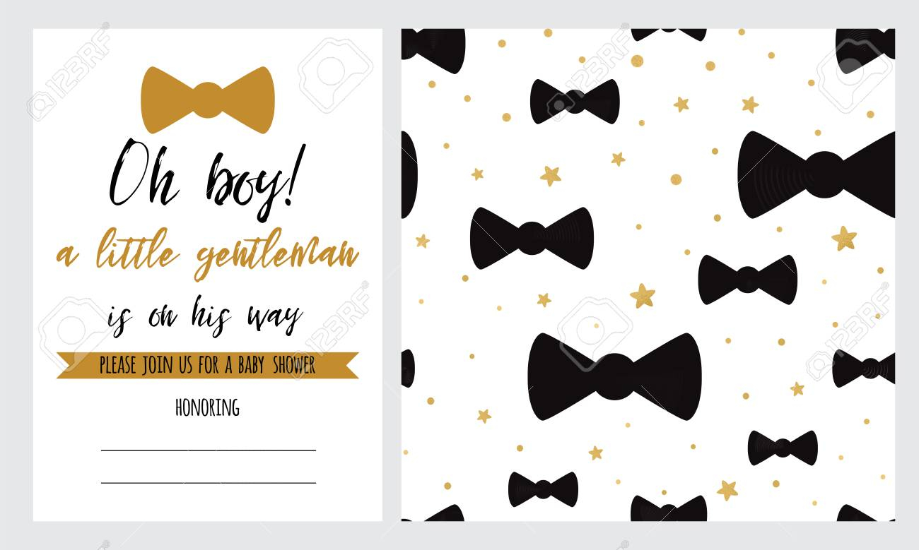 Ba Shower Invitation Template Hipster Black Moustache Golden inside proportions 1300 X 779